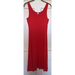 NWOT Red sleeveless fit & flare midi dress Small